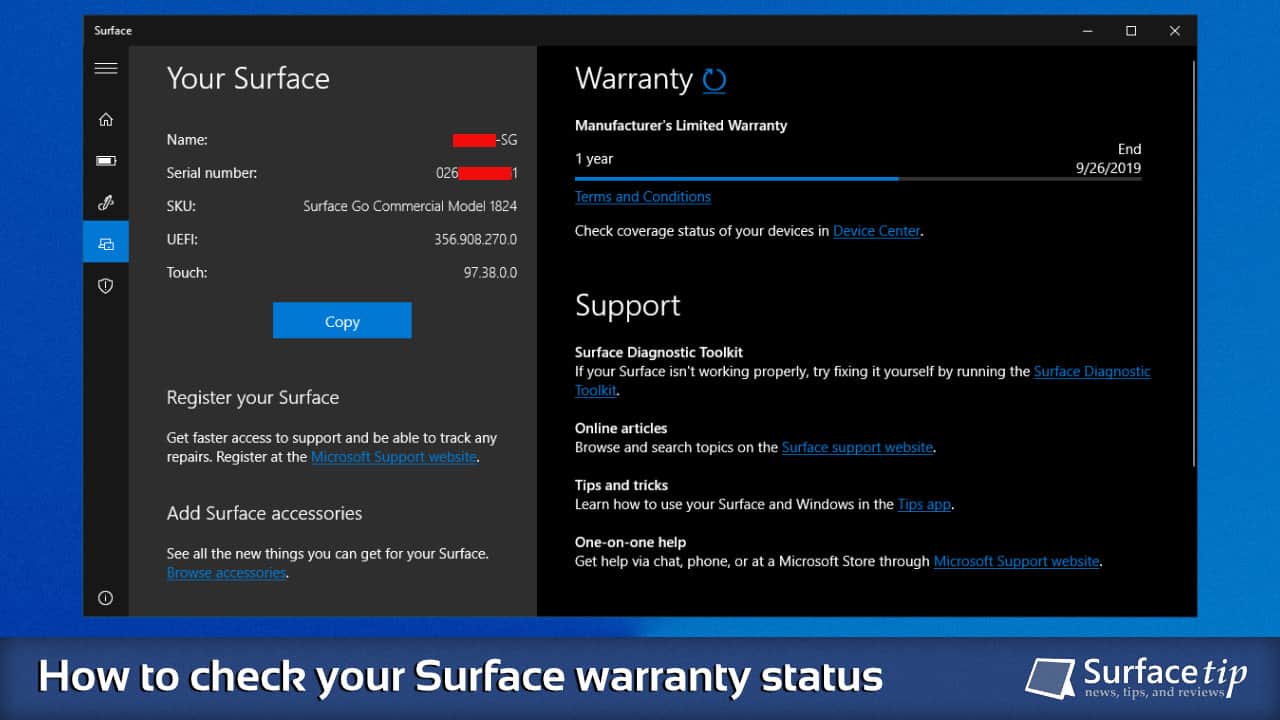 Microsoft surface book warranty check